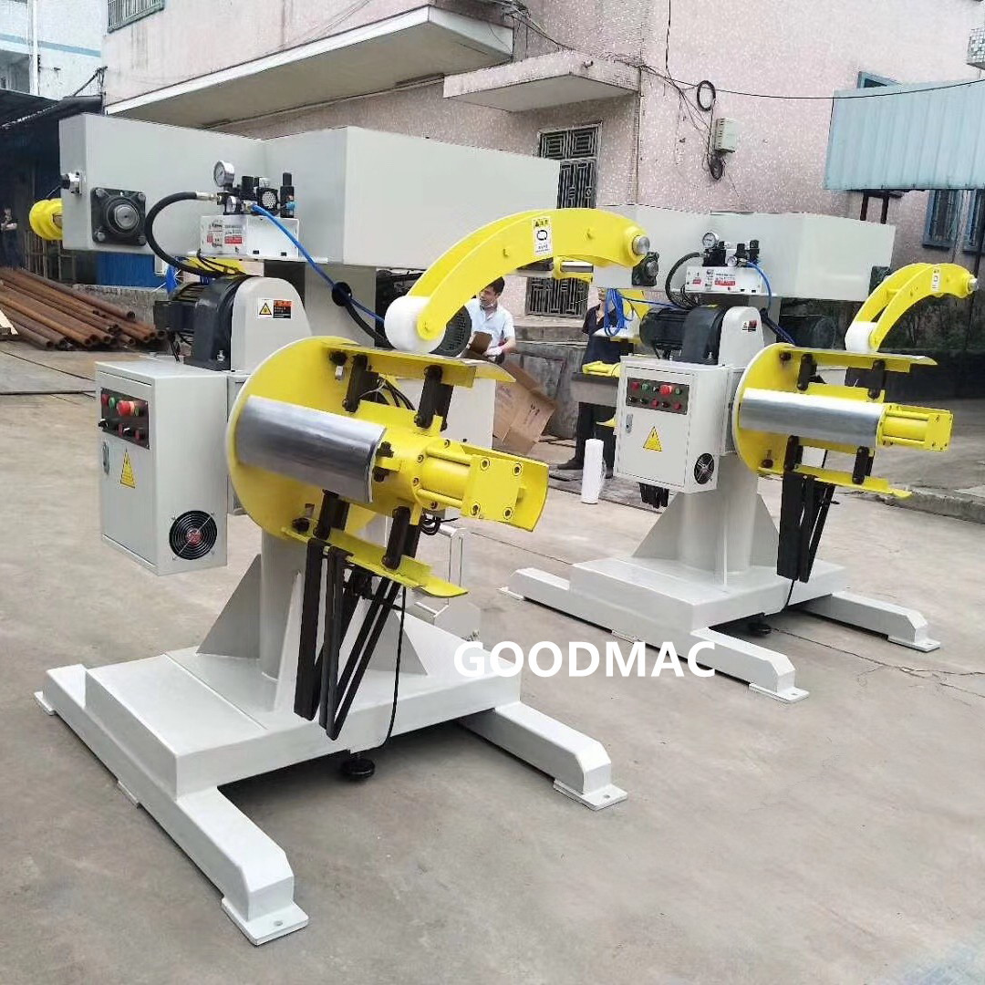 Motorized high quality double head decoilers, model MTD-200M, MTD-300M, MTD-400M, MTD-500M